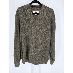 Joseph Abboud Mens Sz XXL V Neck Sweater Wool Blend Gray Green